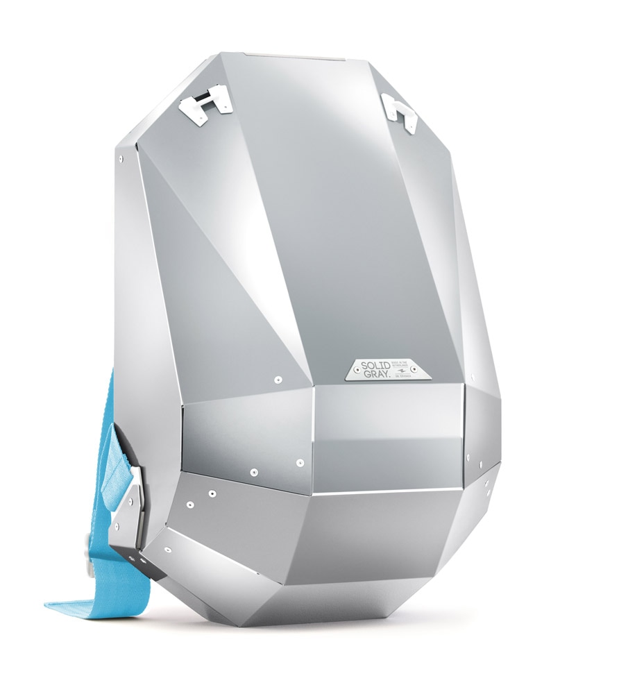 SOLID GRAY The Futuristic Hardshell Aluminium Backpack