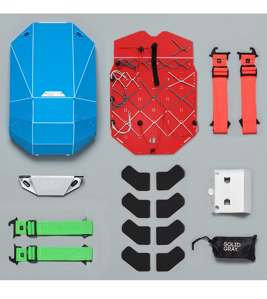 solid gray polymer backpack