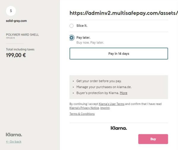 KlarnaPayment SOLID GRAY