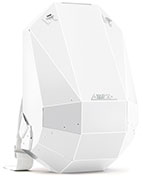 futuristic white backpack by solid gray
