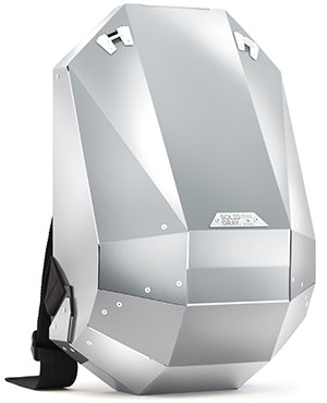 metal aluminium hard shell backpack