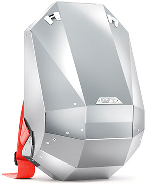 futuristic metal hard shell backpack by soli dgray