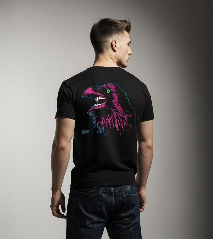 RAVEN TEETH-SHIRT - SOLID GRAY