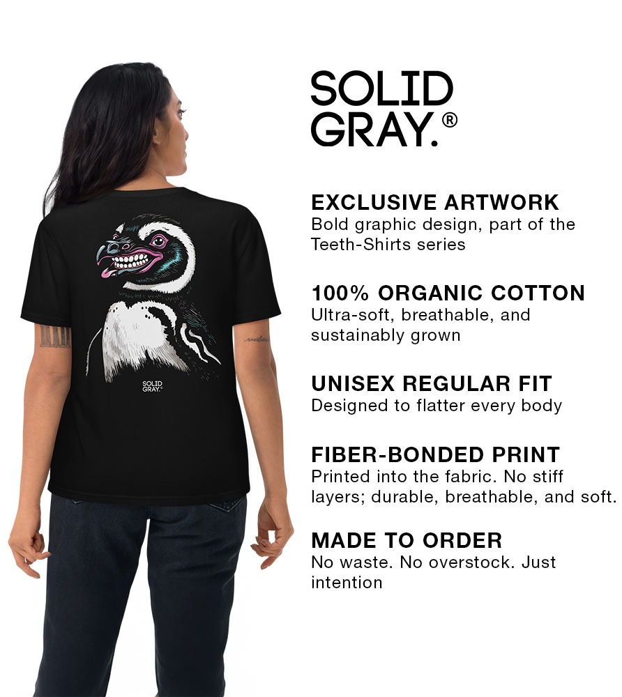 PENGUIN TEETH-SHIRT - SOLID GRAY